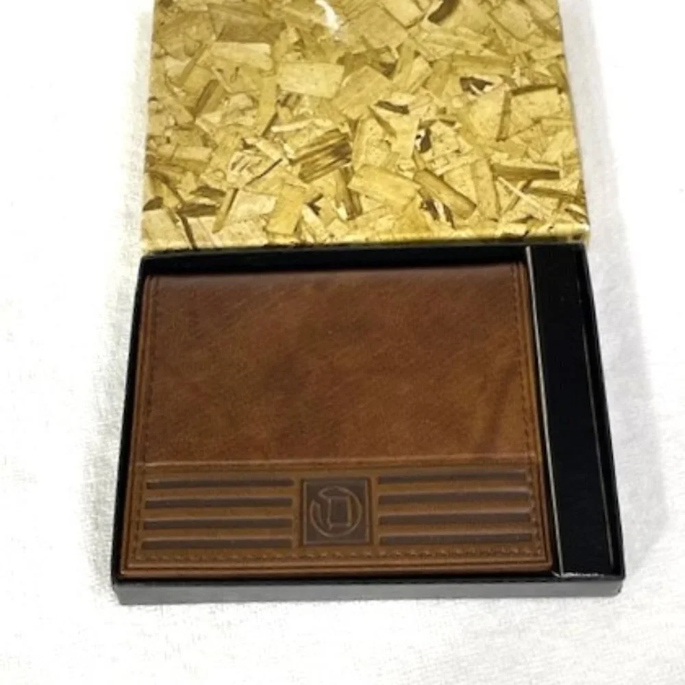 Golden Steer of new Vitron brown vegan leather wallet NIB.